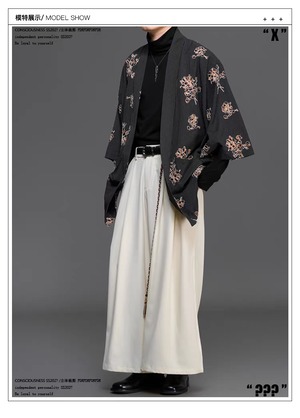 RFDRFD 26AW アンクル丈 和モダン ワイドプリーツパンツ