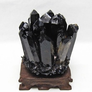 モリオン 原石 黒水晶 クラスター 台座付属 一点物 おまかせ便 182-8722