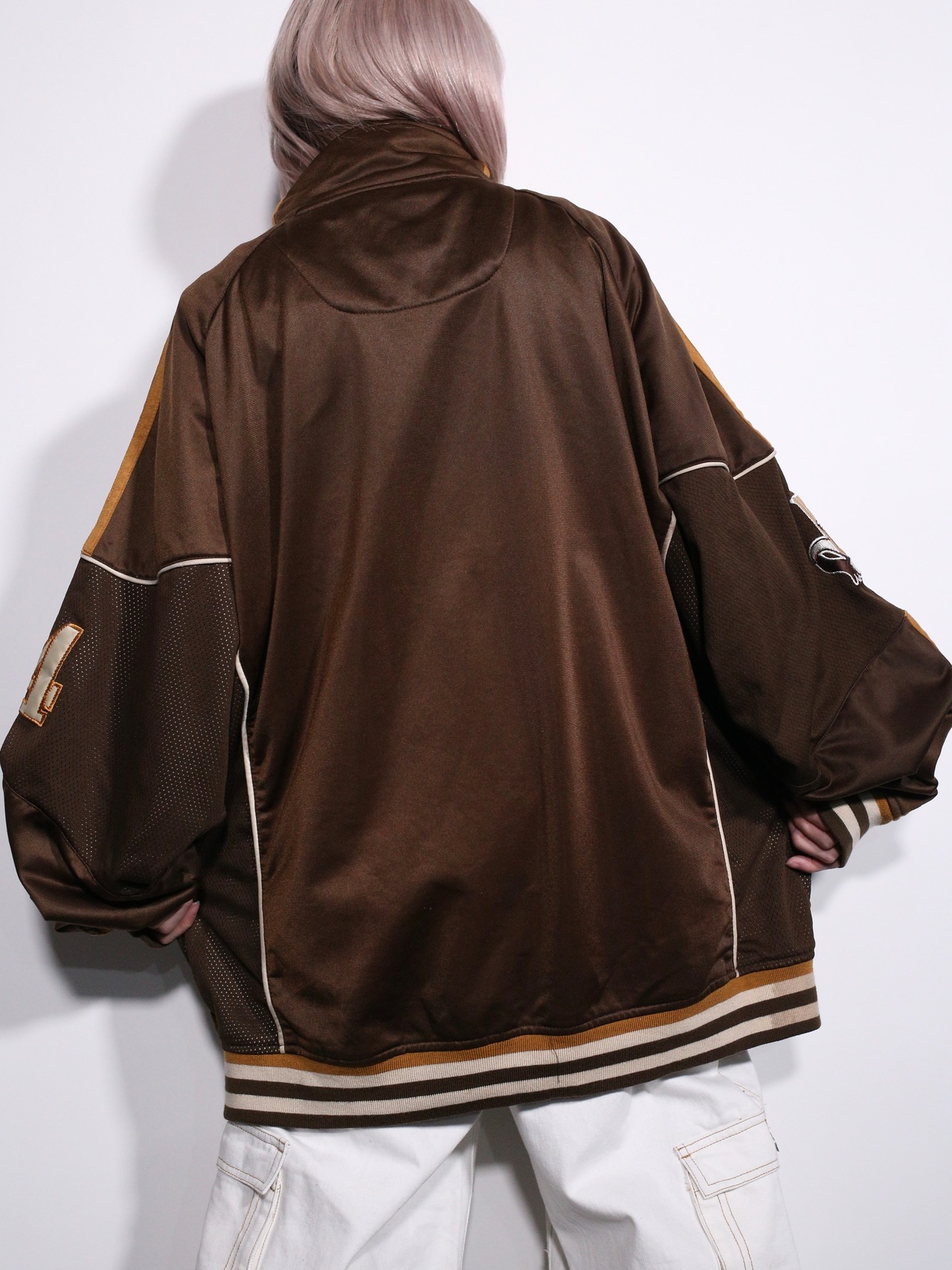 "Rawblue" 刺繍 wappen switching design special track jacket - 7