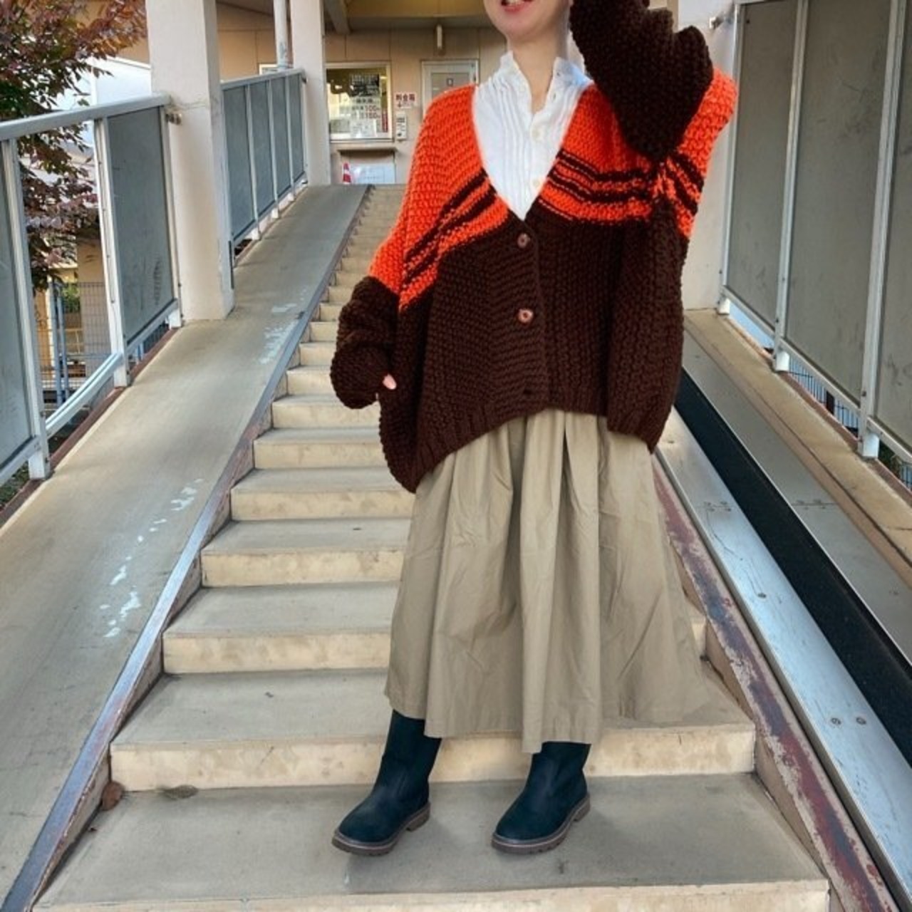 Hand Made Knit　ルーズブラウンカーディガン