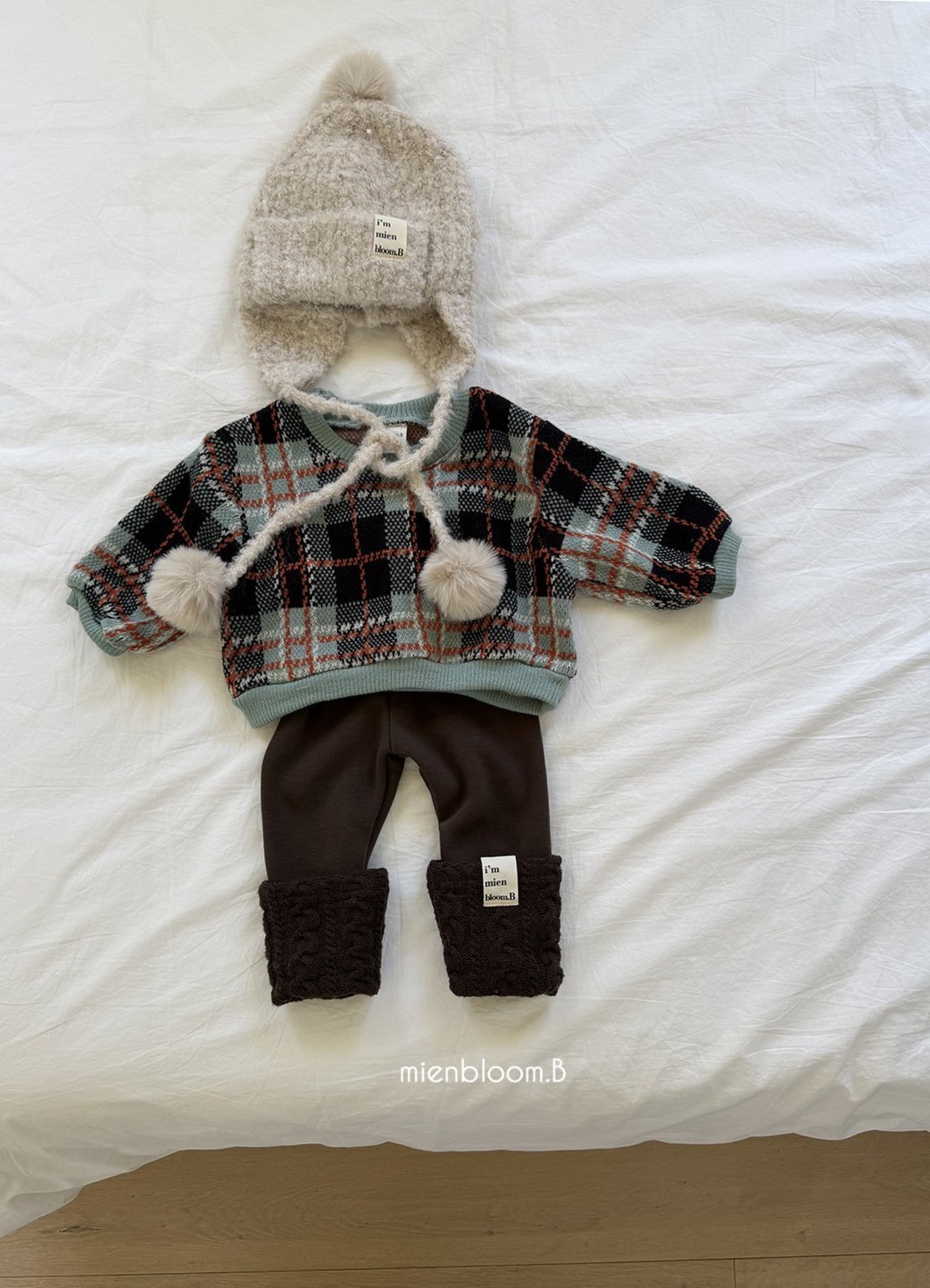 mien bloom B［取寄］check knit mtm 26winter