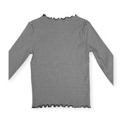 green label relaxing ユナイテッドアローズ フリル ボーダー 長袖 リブ カットソー Tシャツ /黒×白/レディース