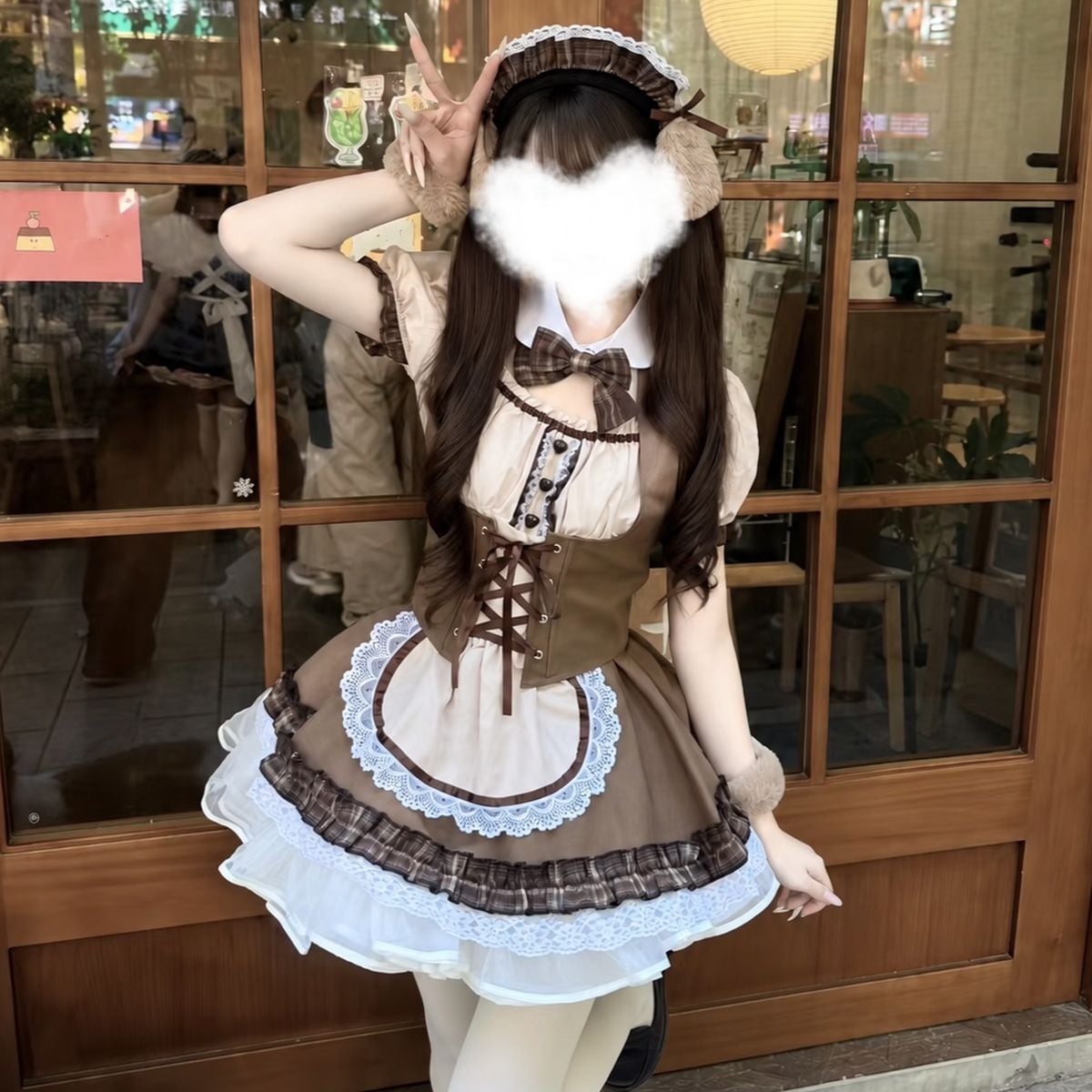 ショコラリボンメイド服セットアップ | Maiden's Rêve