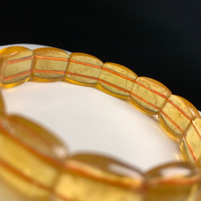 b157 イエローオレンジフローライトバングルブレスレット