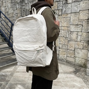 AMIACALVA(アミアカルヴァ) / Washed Canvas Backpack(L) -WHITE-