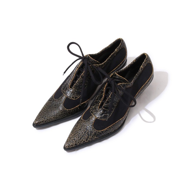 miumiu PointedToeCrackLeatherPumps