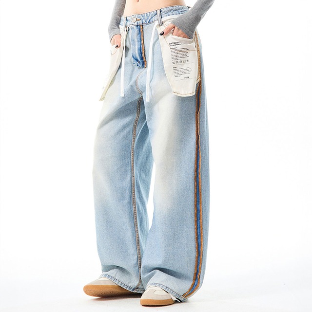 インサイドアウトデザインデニムパンツ   R00276