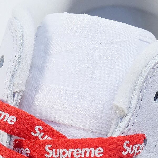 Supreme ロゴ入り ホワイトスニーカー 関税込 Supreme × NIKE AF1 Box Logo Air Force 1 Low ホワイト