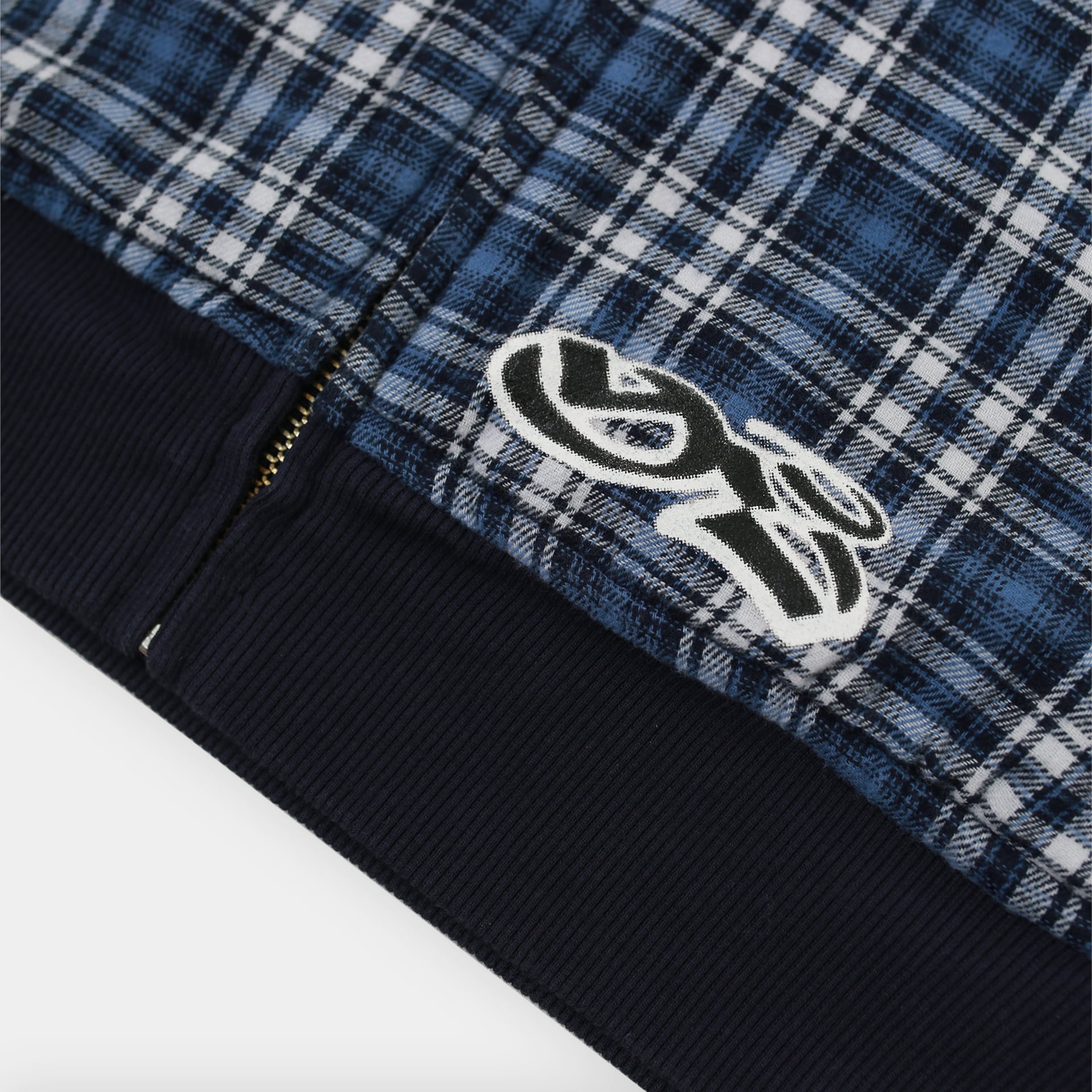 YARDSALE / REVERSIBLE FLANNEL HOODIE BLUE x NAVY | THE NEWAGE CLUB