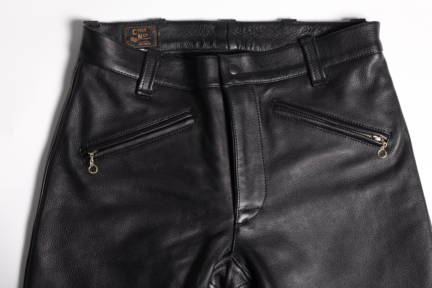 レザーパンツ 本革 COW HIDE 3連チェーンZIP CYCLE NUT GARMENT