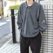 arm embroidery fleece polo sweat