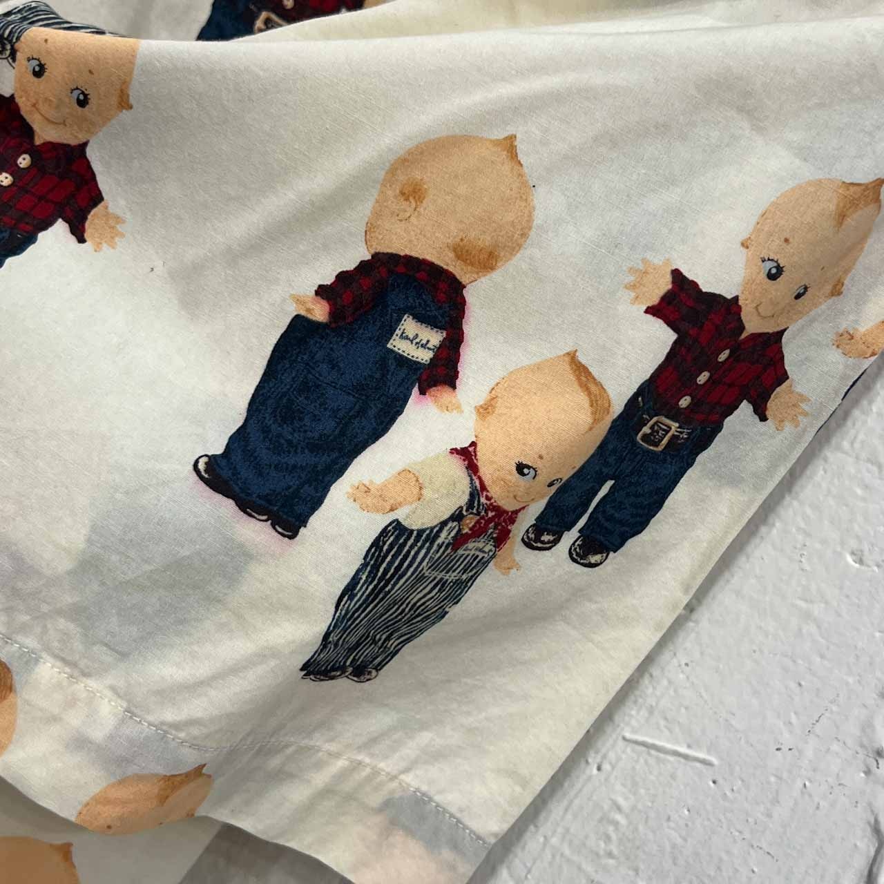 Karl Helmut カールヘルム キューピー柄 半袖 オープンカラーシャツ アロハシャツ 開襟シャツ M/ホワイト系 メンズ