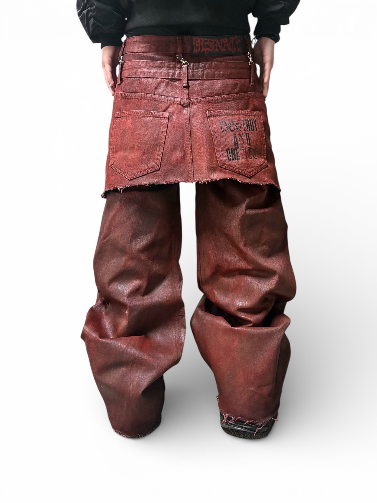 【DES'N'ATE】DETACH LAYER BLOODY COATED DENIM PANTS