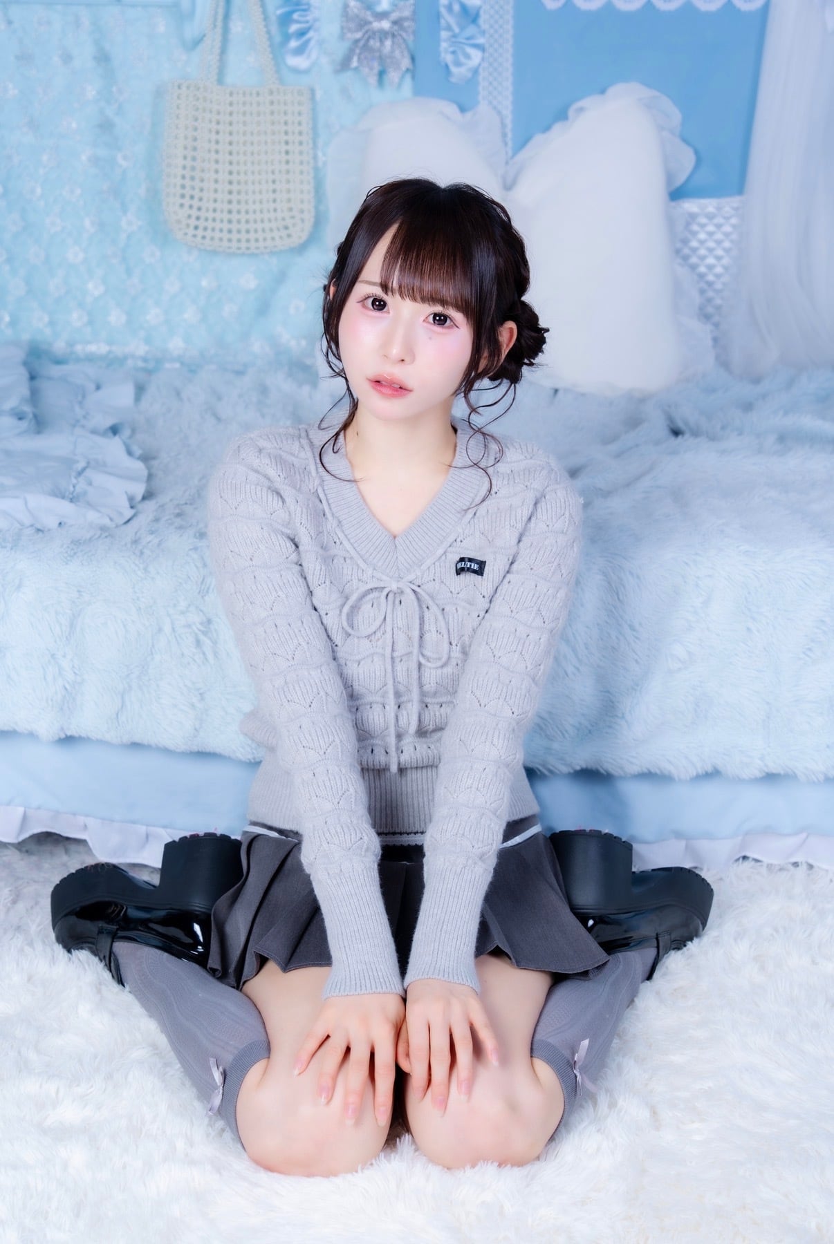 Sweet Ribbon Pleats Skirt