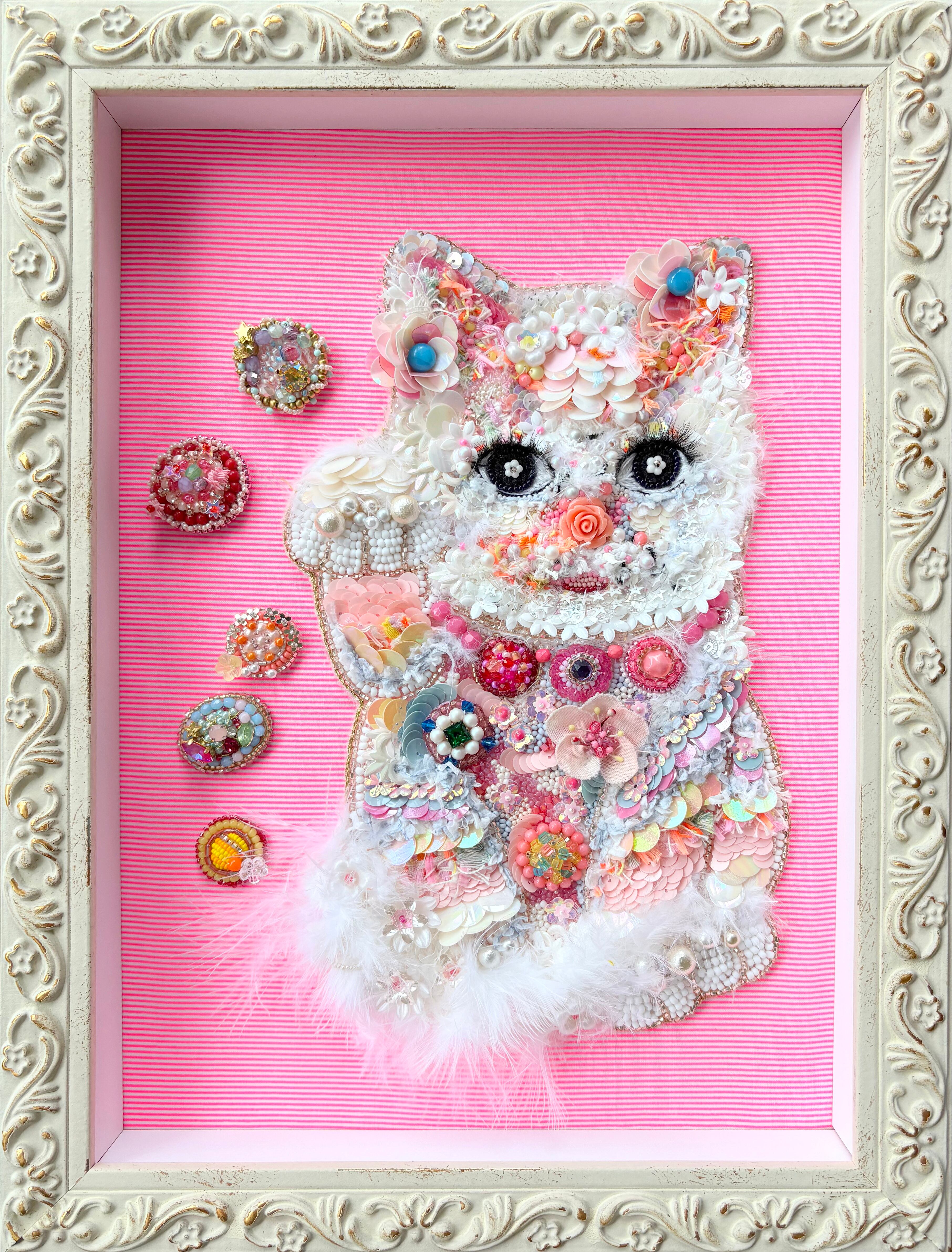 ビーズ刺繍アート（額装） Framed Bead Embroidery Art ｜ 