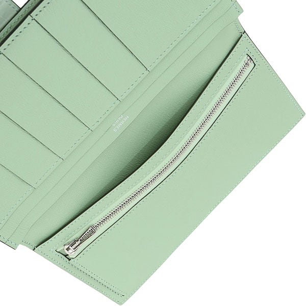 New HERMES エルメス 財布 ベアンスフレ アリゲーター マット ヴェール
