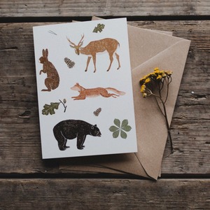 【ポストカード】Forest Animals Card