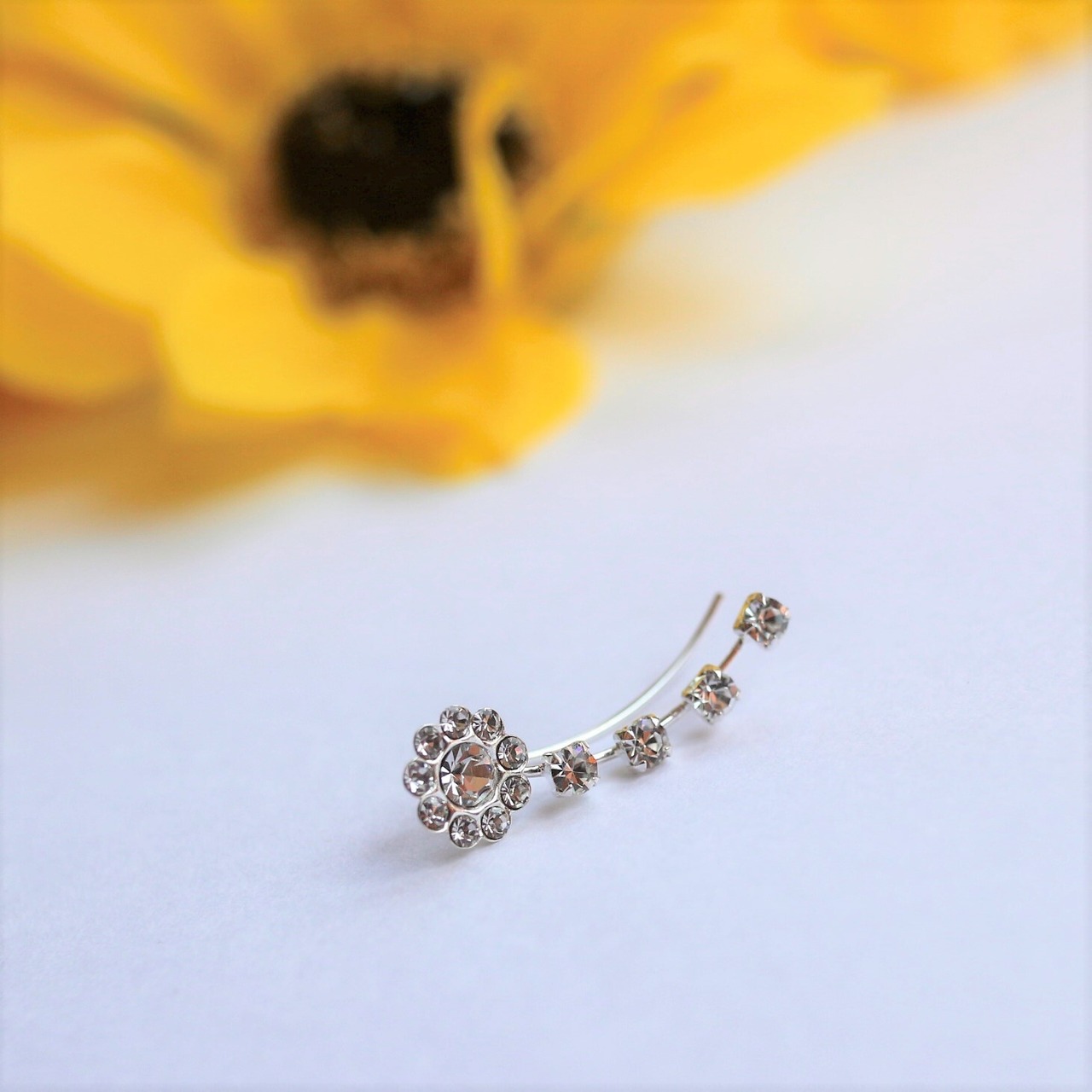 s925 ひまわりシルバーイヤーカフ