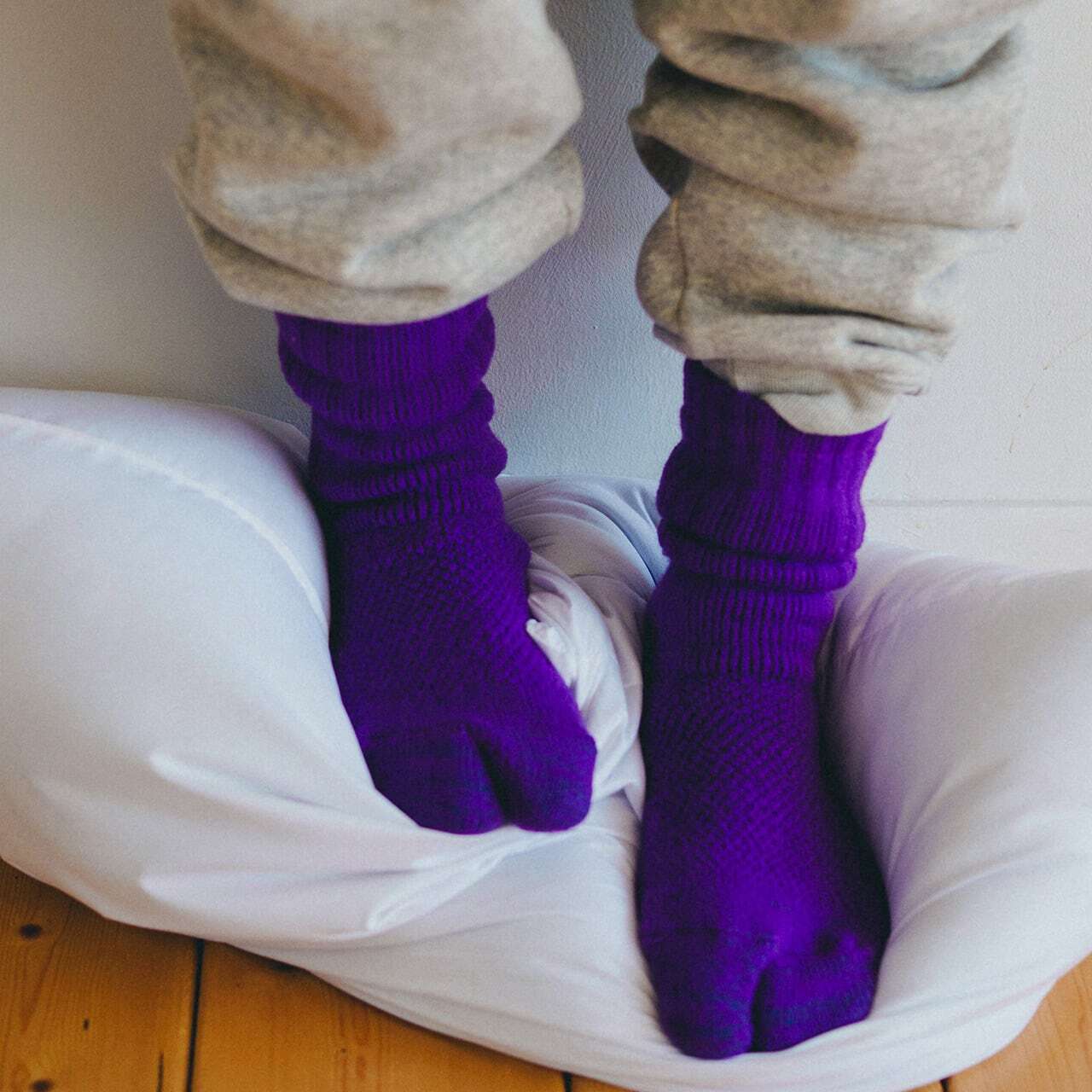 DM便190円】NODAL 84N Wool Long Socks（Violet） ウールロング