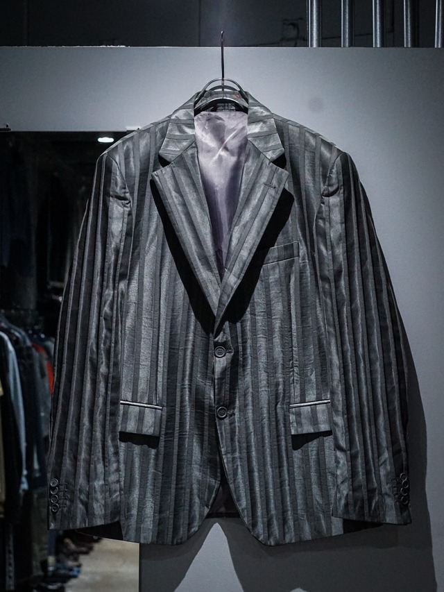 【add (C) vintage】Metallic Stripe Pattern Euro Vintage Loose Tailored Jacket