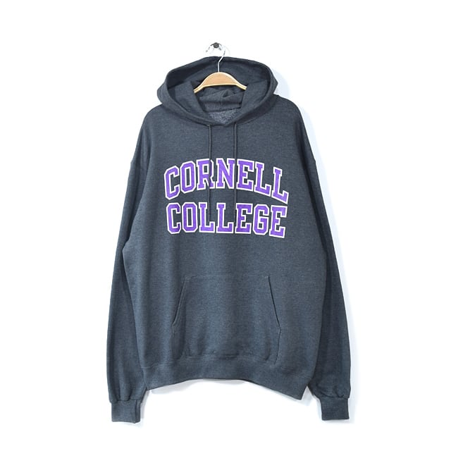 チャンピオン コーネルカレッジ スウェットパーカ 灰色 ダークグレー トレーナー CORNELL COLLEGE カレッジ メンズL相当 Champion 古着 @CG0314