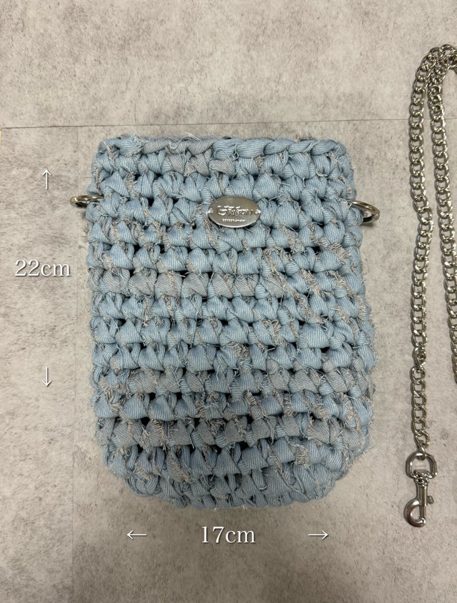 《1点もの》denim  phone holder / sky blue