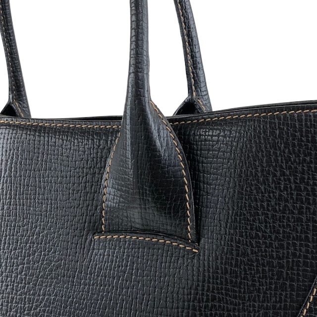 LOEWE ロエベ ハンドバッグ ブラック ロゴ型押し レザー トートバッグ 2WAY vintage ヴィンテージ オールド pfe4su