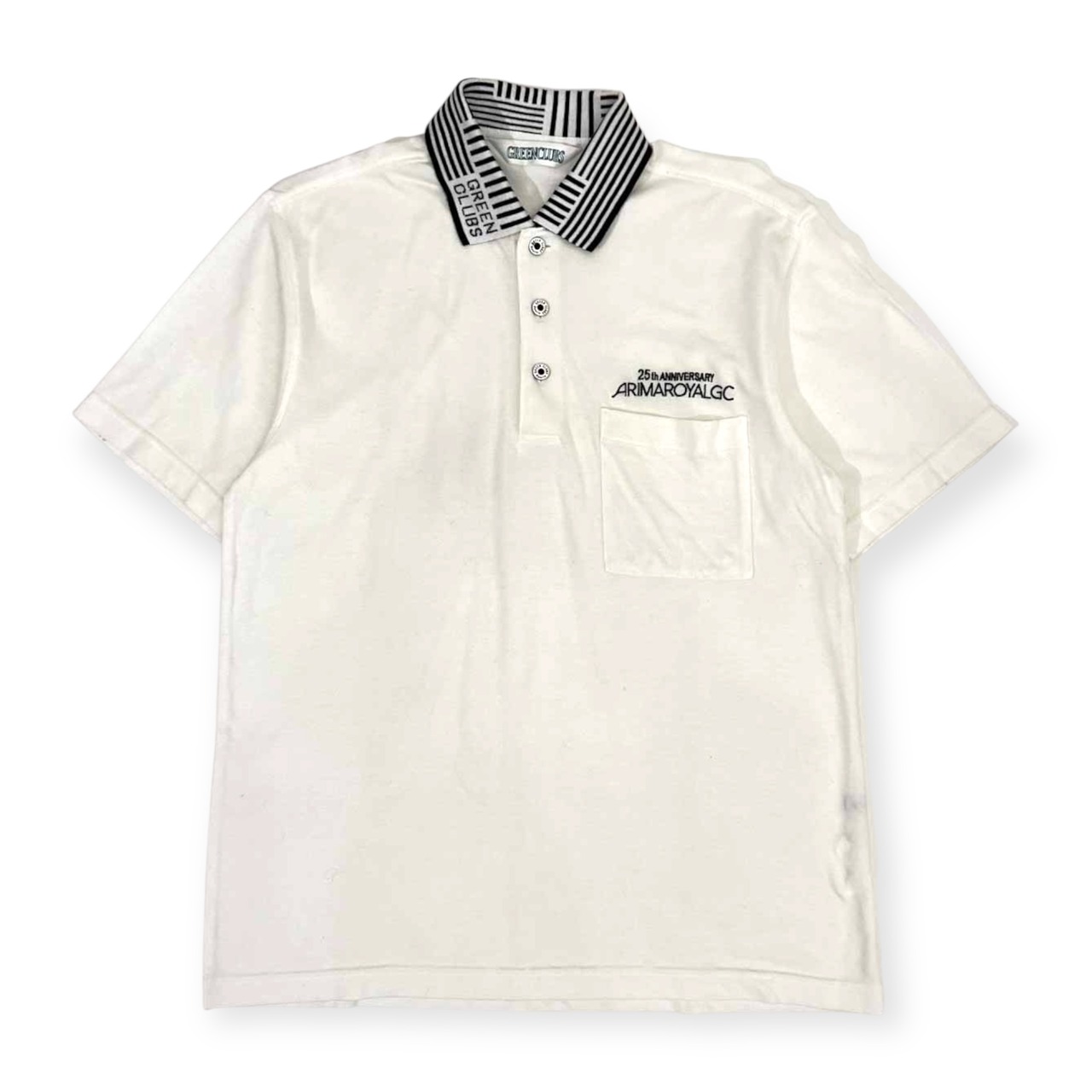GREENCLUBS グリーンクラブ 半袖 鹿の子 ポロシャツ 3 /白 ホワイト/メンズ/ライカ/25th ANNIVERSARY
