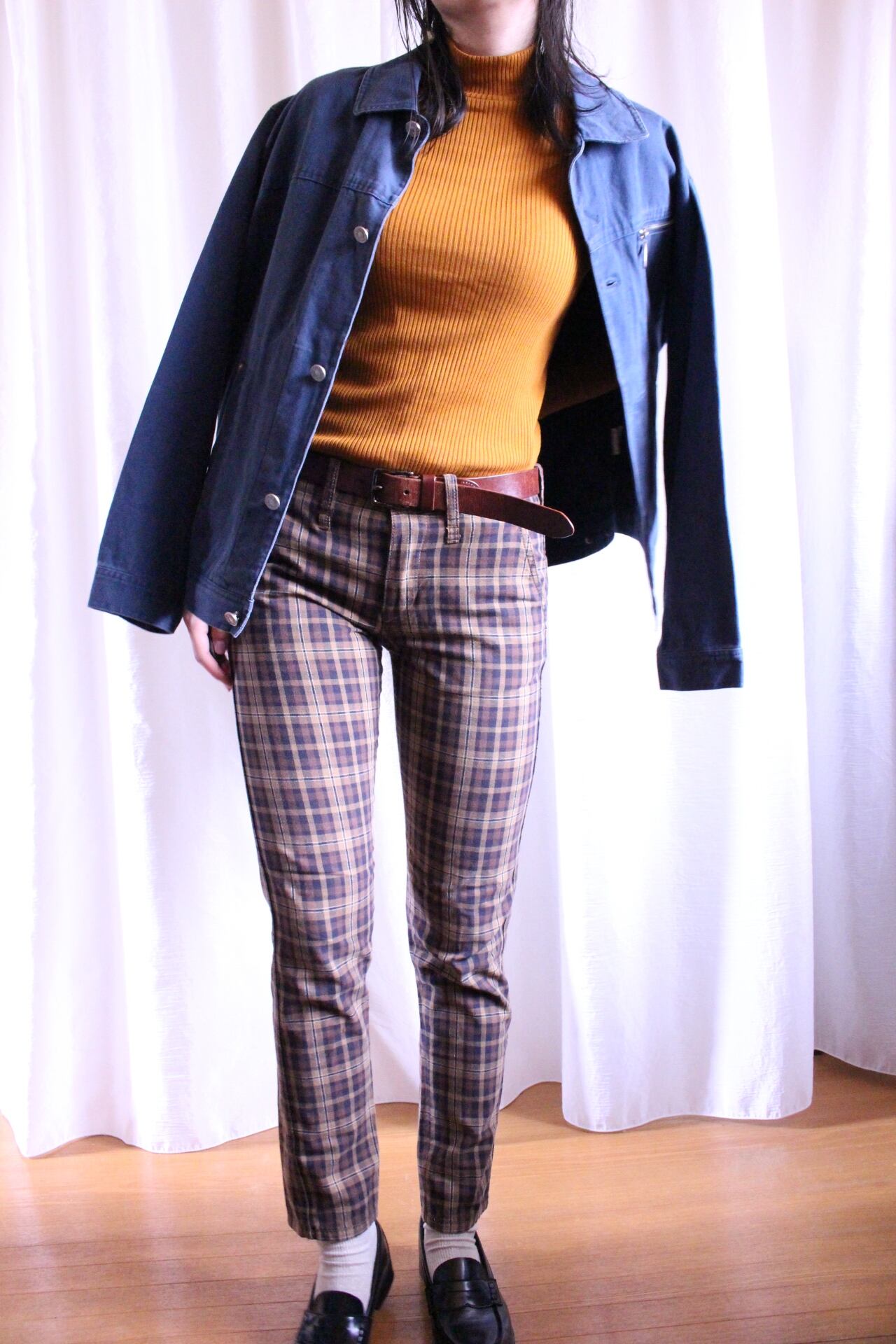 チェックパンツ