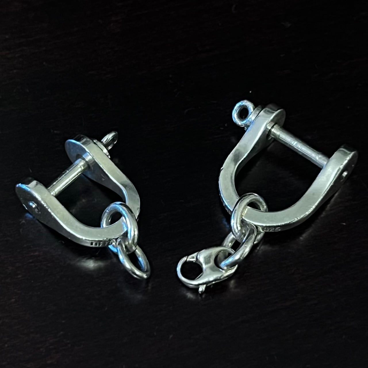 VINTAGE TIFFANY & CO. Double Shackle Key Chain Sterling Silver