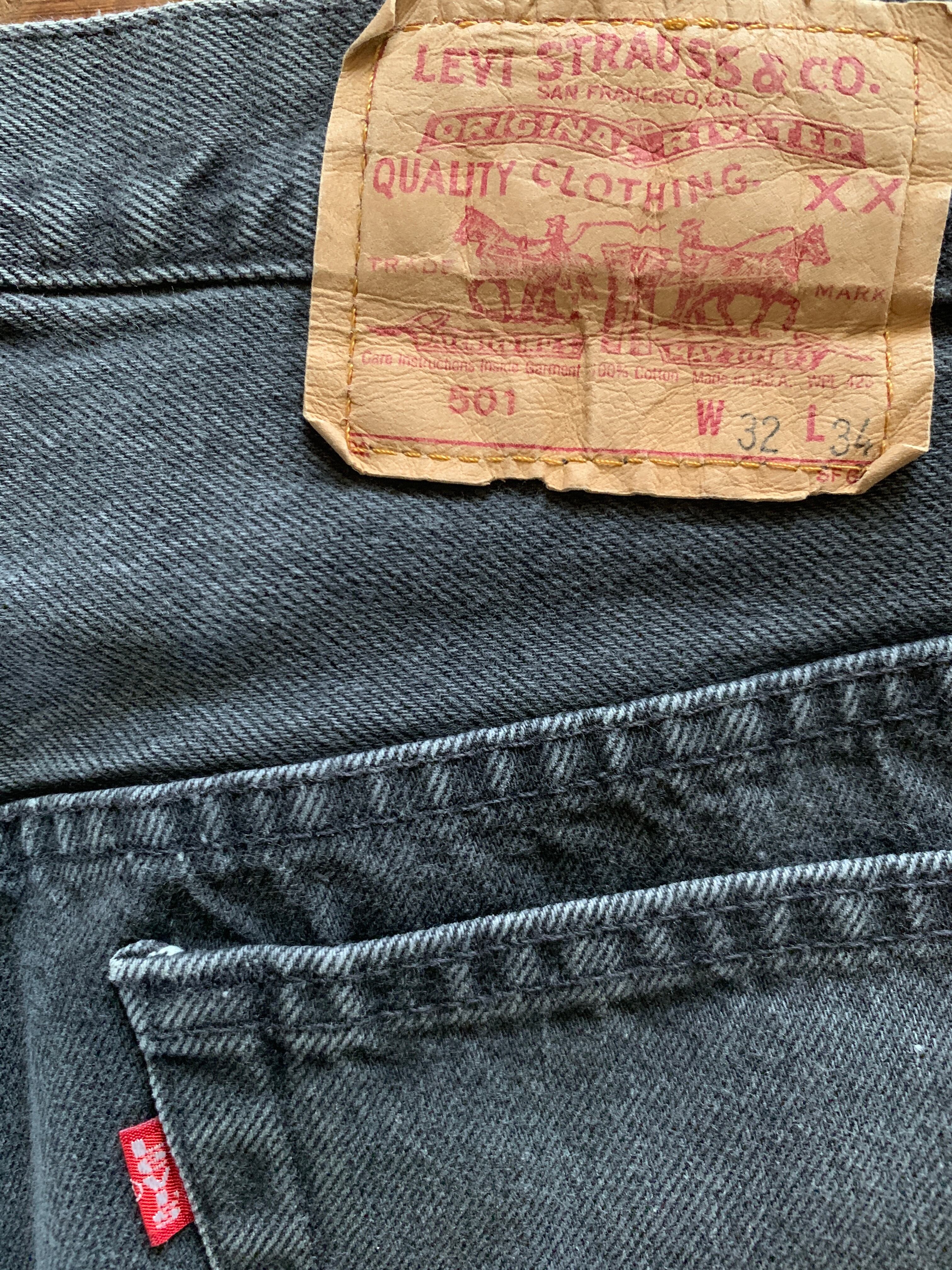 90's Levi's 501 ブラック デニムパンツ 表記（32 × 34）USA製