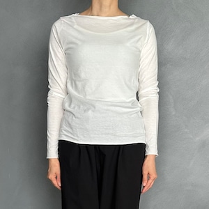 cotton cut&sew boat neck pullover  コットンカットソーボートネックプルオーバー  evam eva