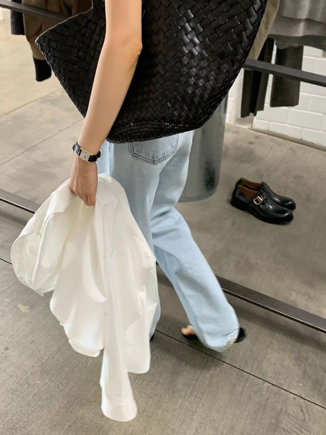 (OUNCE) rib denim  pants