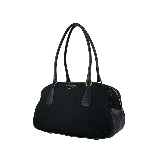 PRADA プラダ ハンドバッグ ブラック トライアングルロゴ ナイロン ミニボストン カデナ vintage ヴィンテージ オールド xamvs7
