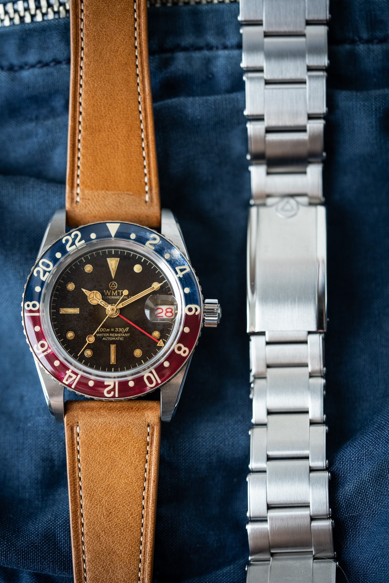 WMT Panton MKII – Brown Dial / Heavy Aged / Metal Bracelet + Leather Strap