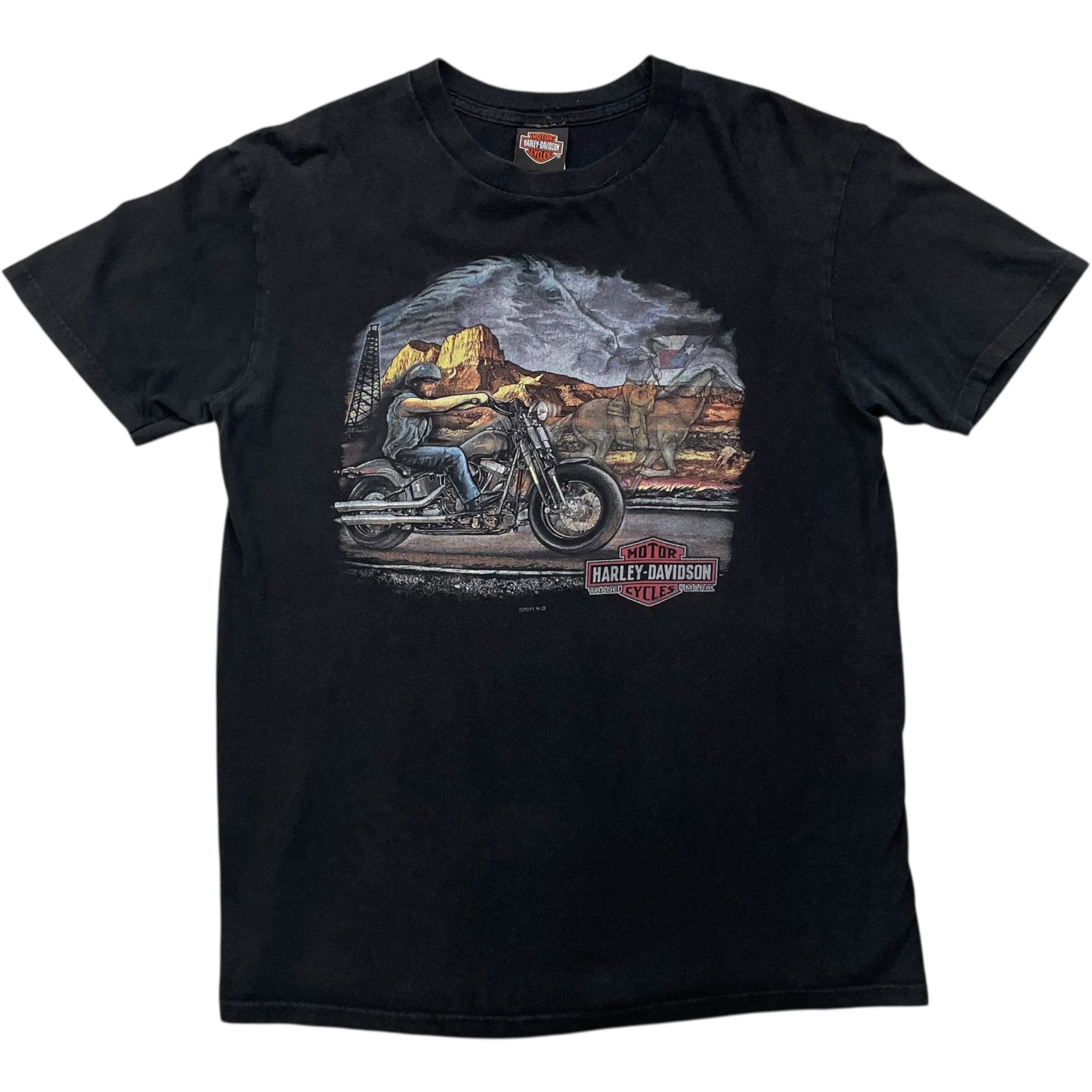 《L》 Harley-Davidson ハーレーダビッドソン Tシャツ 両面プリント ブラック no.7342
