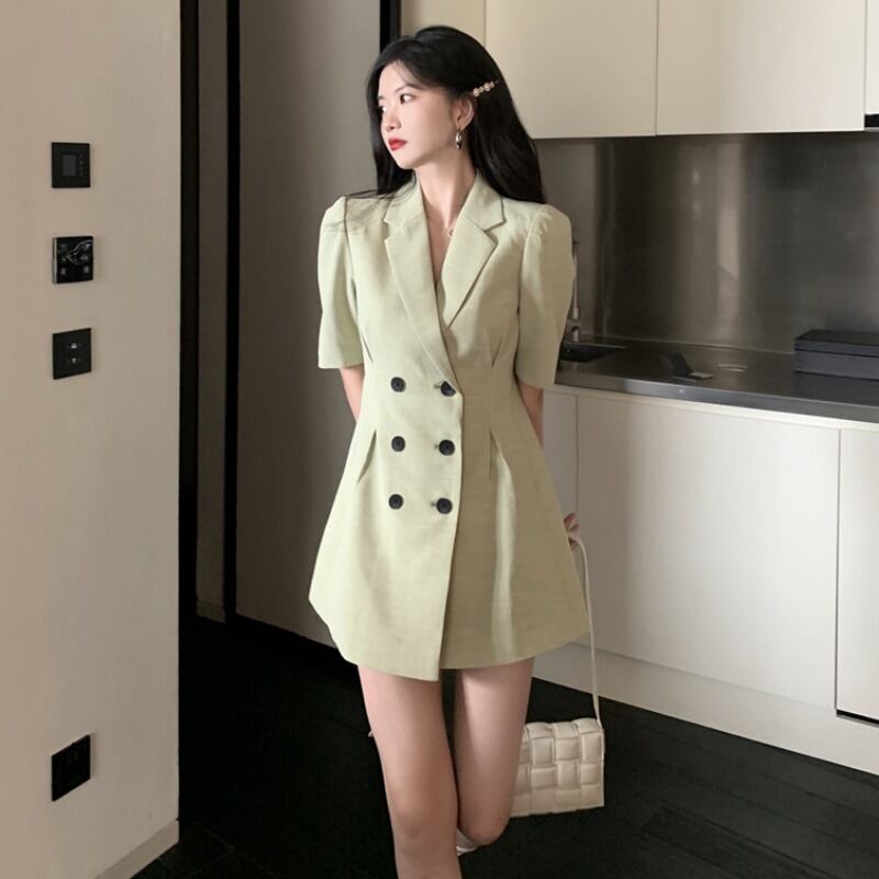 Vネックドレス ウェストスカート レディース ハンチェンe3239704230