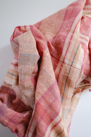 Hand-woven silk scarf /  夢見花　#3