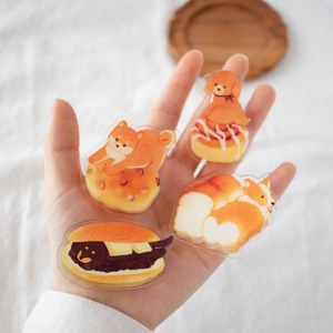 いぬパンアクリルペーパークリップ