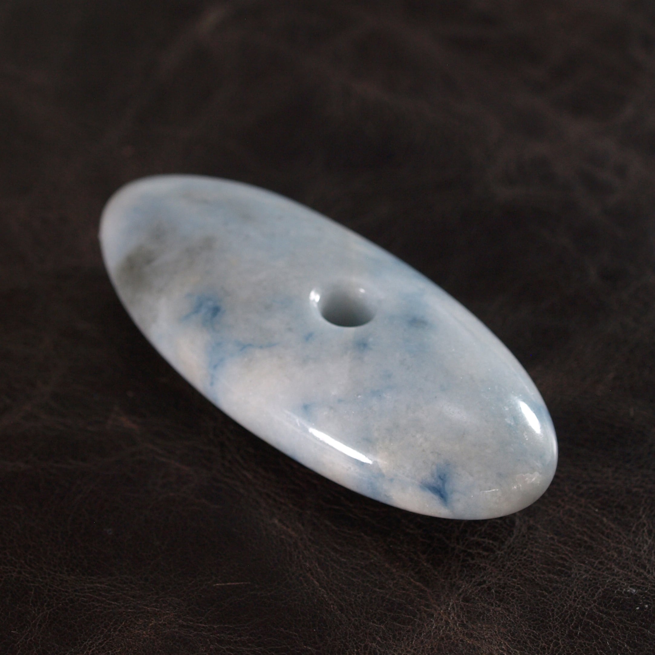 糸魚川翡翠 大珠 コン沢 青翡翠 55mm Blue jadeite Taishu | URUWA