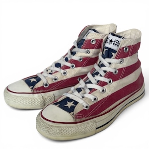 【USA製】90s CONVERSE ALL STAR HIGH コンバース オールスター ハイカット スニーカー VINTAGE メンズ 24.5cm 星条旗 アメリカ製