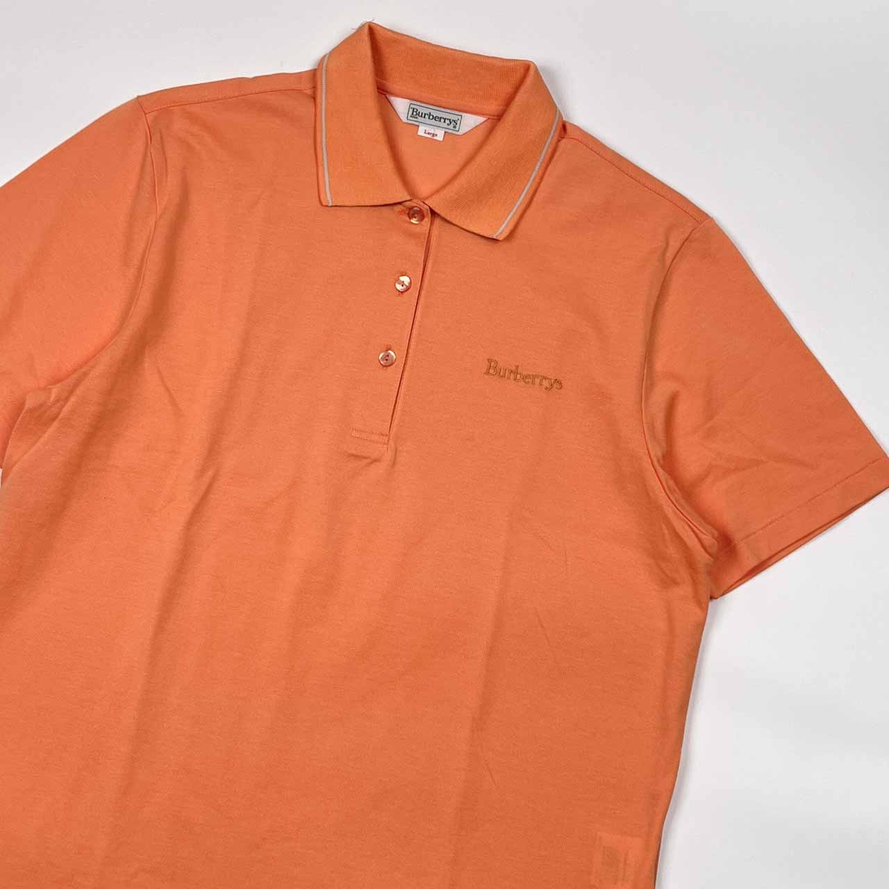 90s Burberrys' バーバリー REGDタグ 鹿の子 半袖 ポロシャツ L/オレンジ メンズ 三陽商会