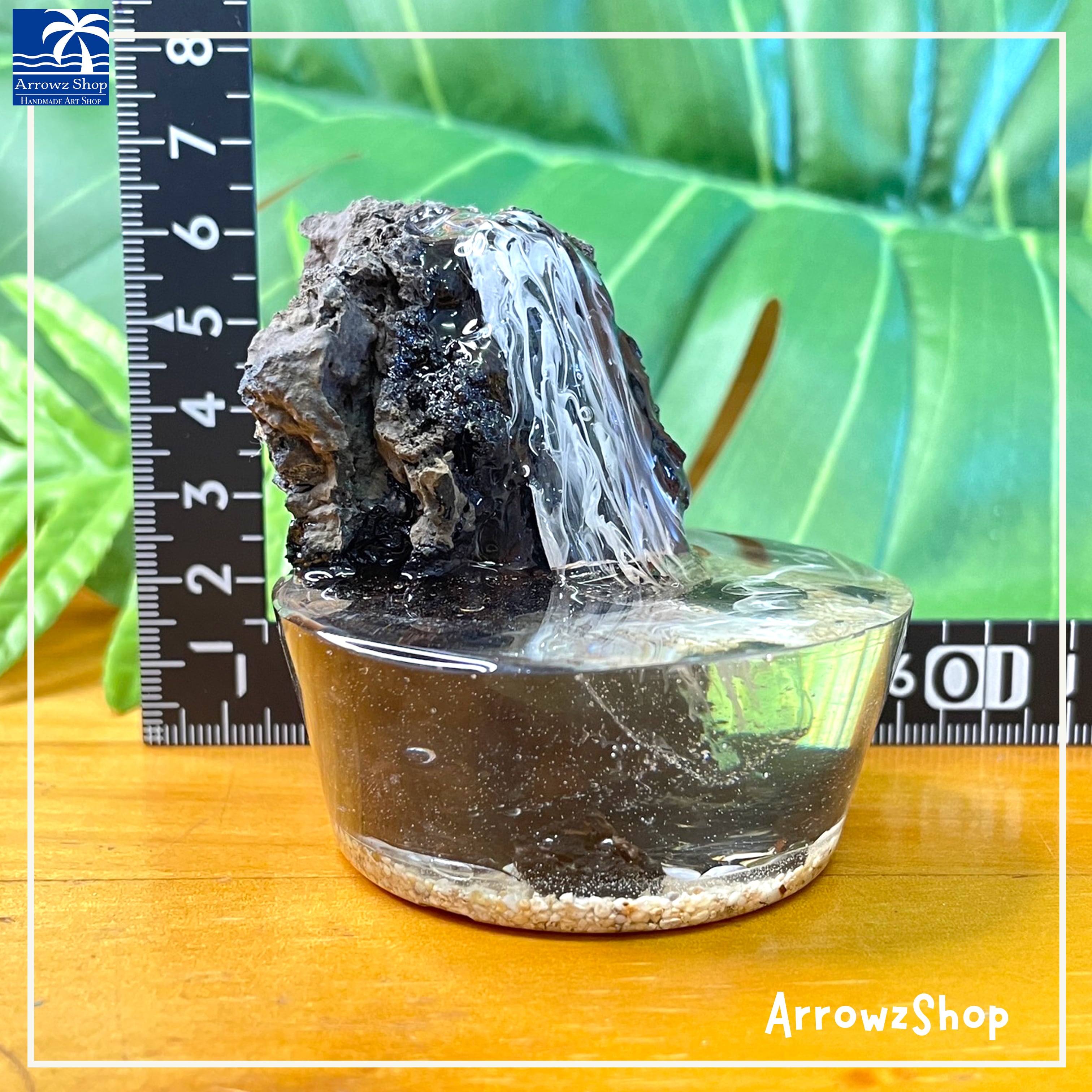 rm13】レジンアート 滝 滝壺 溶岩石 苔テラリウム テラリウム