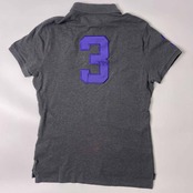 90s 00s RALPH LAUREN ラルフ ローレン ナンバリング ビッグポニー 鹿の子 半袖 ポロシャツ 5f/グレー レディース オールド