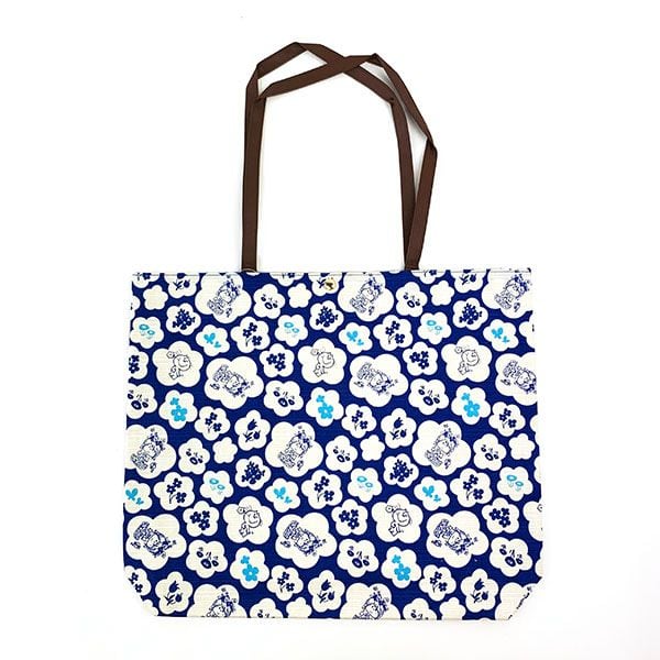 水森亜土 和柄シリーズ 手提げトート 青 トートバッグ おでかけ 亜土