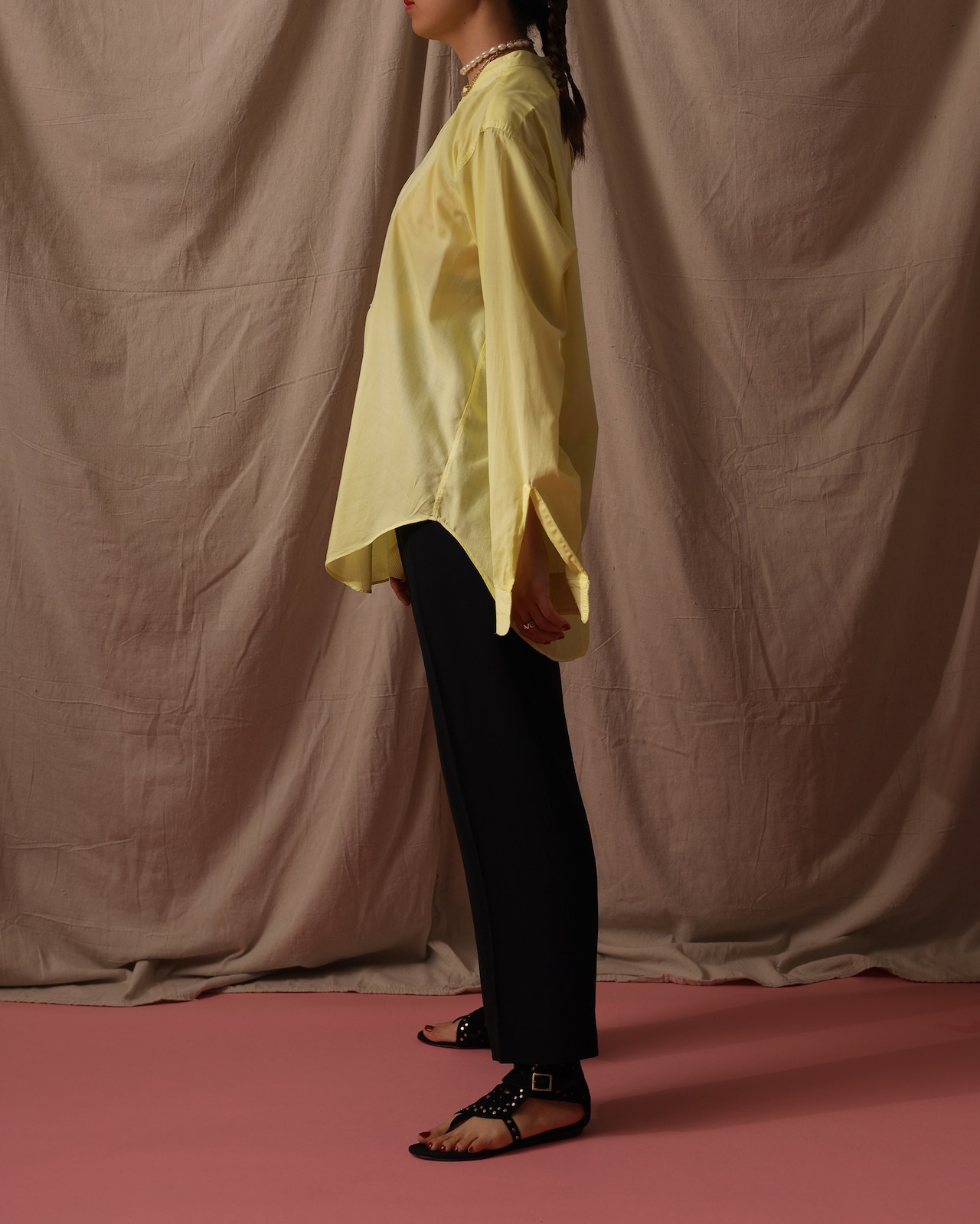 1940's Arrow / Open Back Shirt / Size L - 菜の花