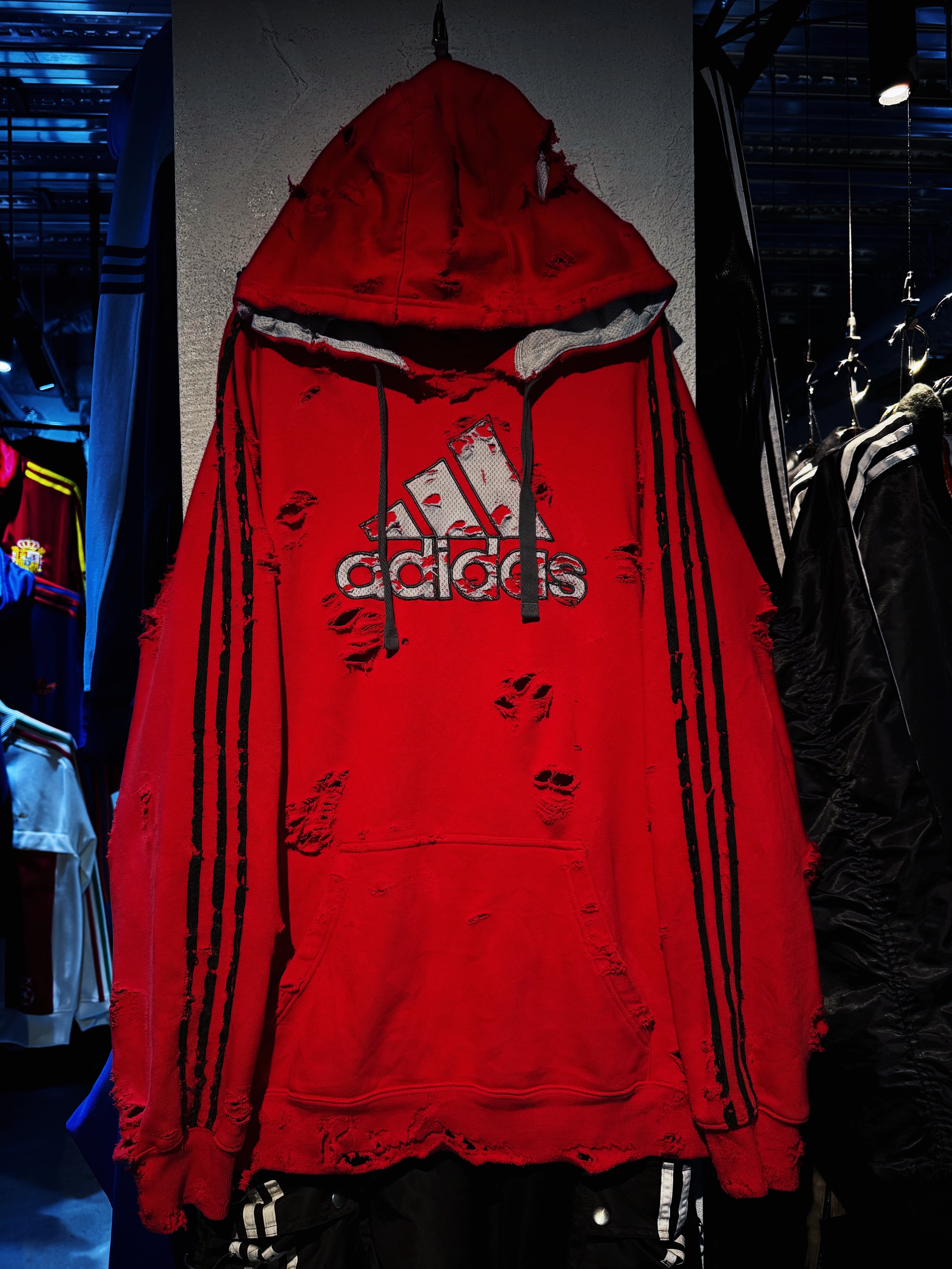 "ADIDAS"performance logo embroidery design boro custom hoodie
