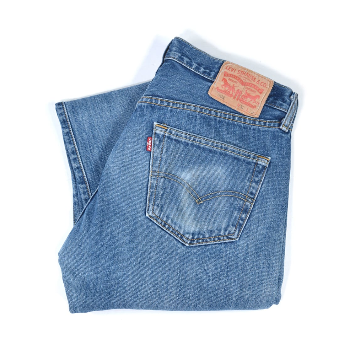 リーバイス 501 ブルー デニムパンツ ジーンズ ストレート Levis W32 古着 @EA0304