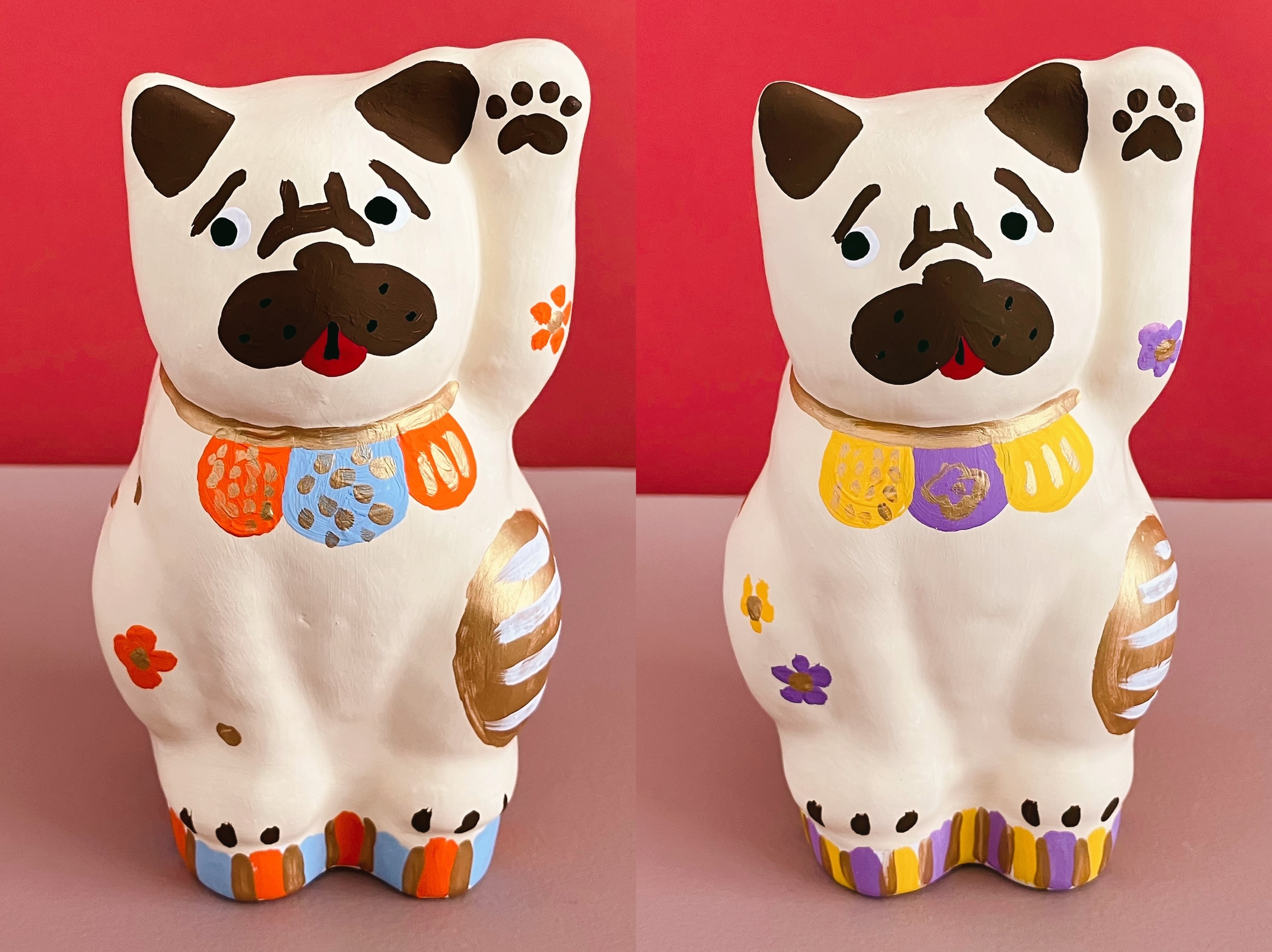 招きパグ「和モダンパステル」【すぐ発送or予約生産】