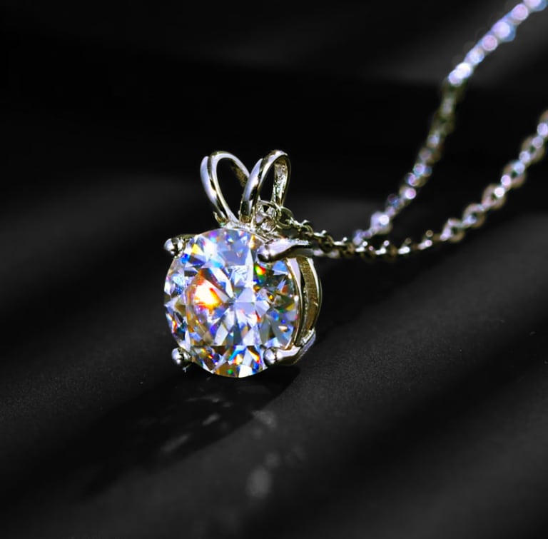 究極◇改良型 2ct 8mm モアサナイト 一粒 ネックレス シルバー